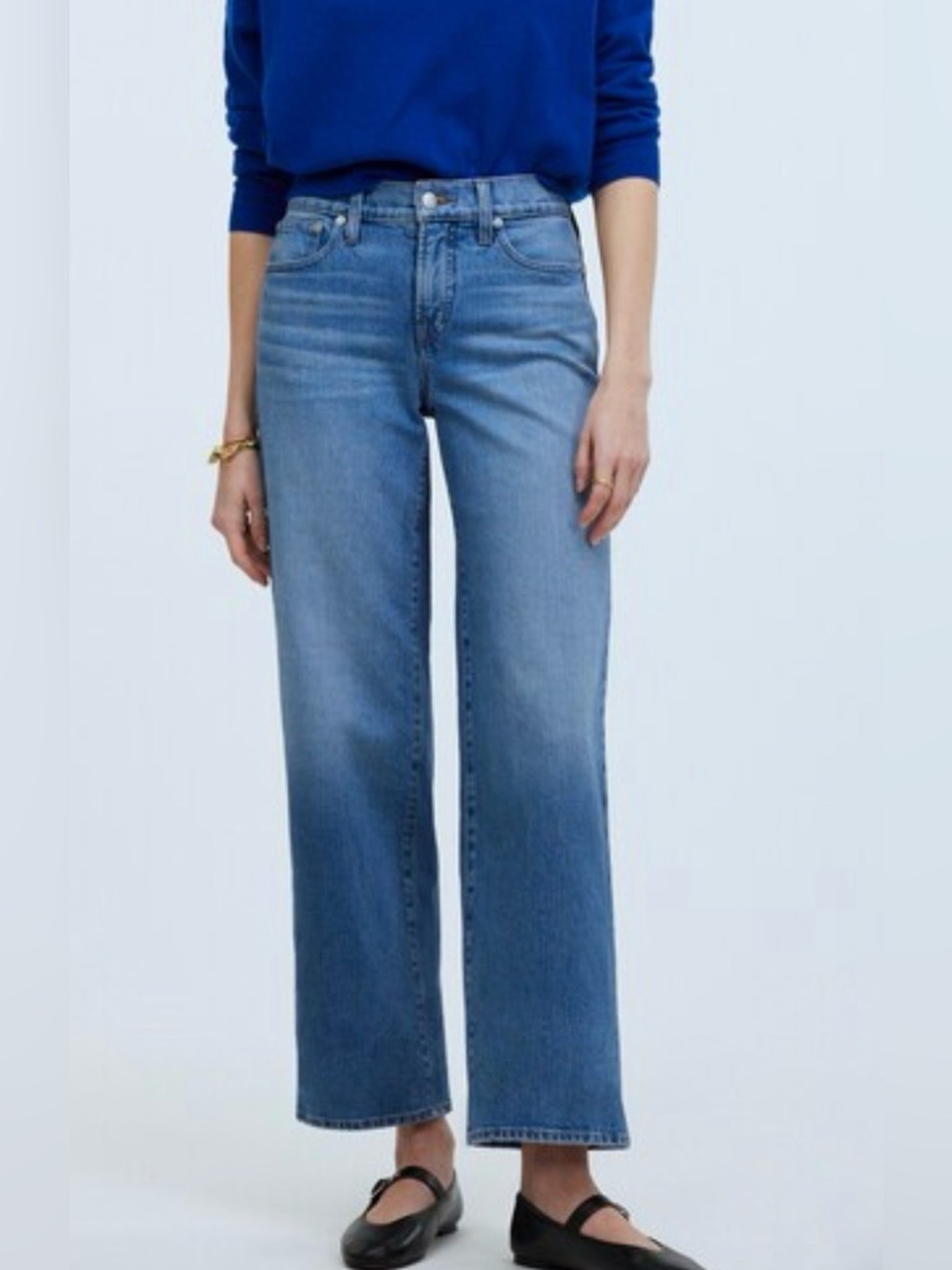 Madewell The Perfect Vintage Mid-Rise Wide-Leg Jean Almanza Wash Blue Size 27 - Picture 15 of 15